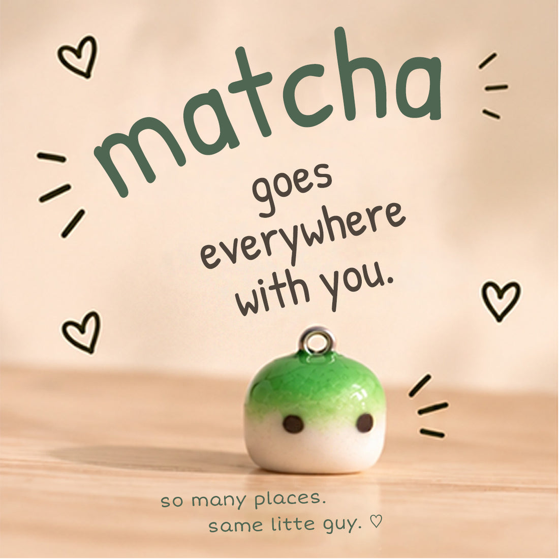 Matcha Mallow Charm mit liebevoll gestalteter Charakterkarte